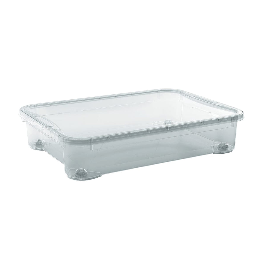 Bricocenter T-BOX XXM L79.5xP58xH18CM 54LT TRANSPARENT PLASTIC LID CONTAINER