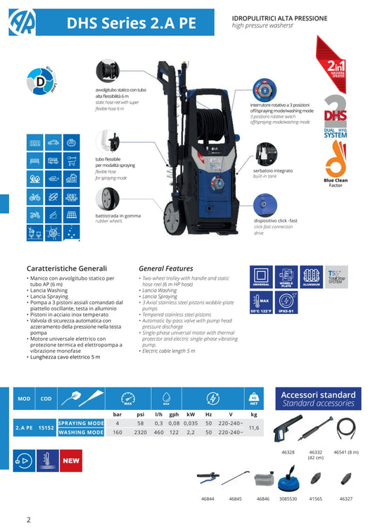 Bricocenter PRESSURE WASHER AR 2A DHS ALUMINUM PUMP