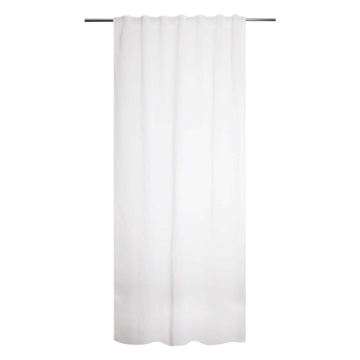 ACCADIA WHITE FILTER CURTAIN 140X280 WEBBING AND CONCEALED HANGING LOOP