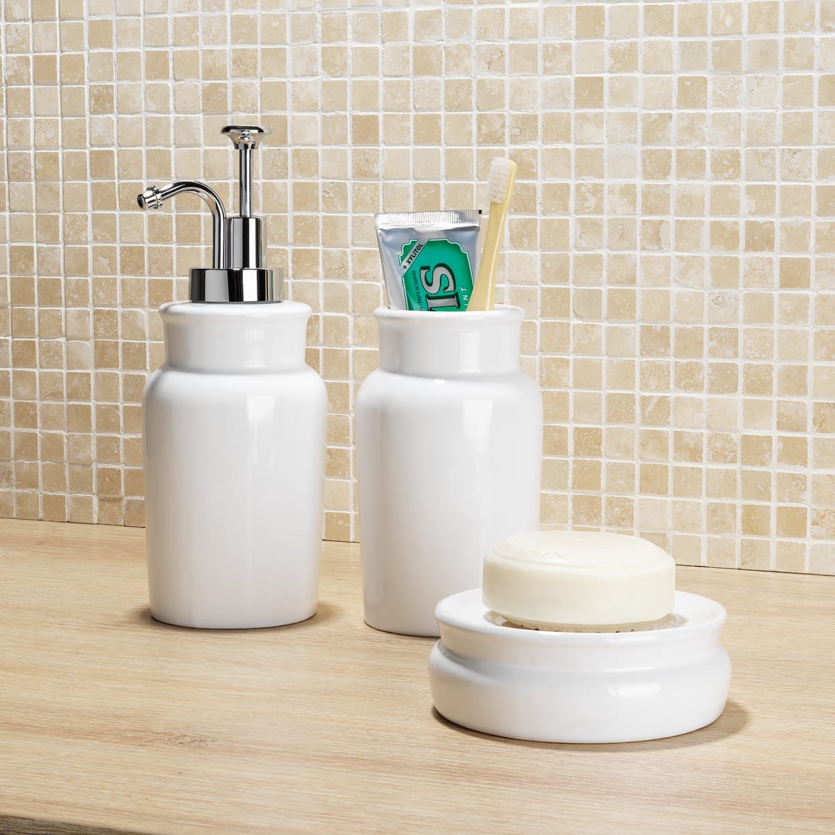 Bricocenter COUNTERTOP SOAP DISPENSER PANDORA SENSEA WHITE CERAMIC