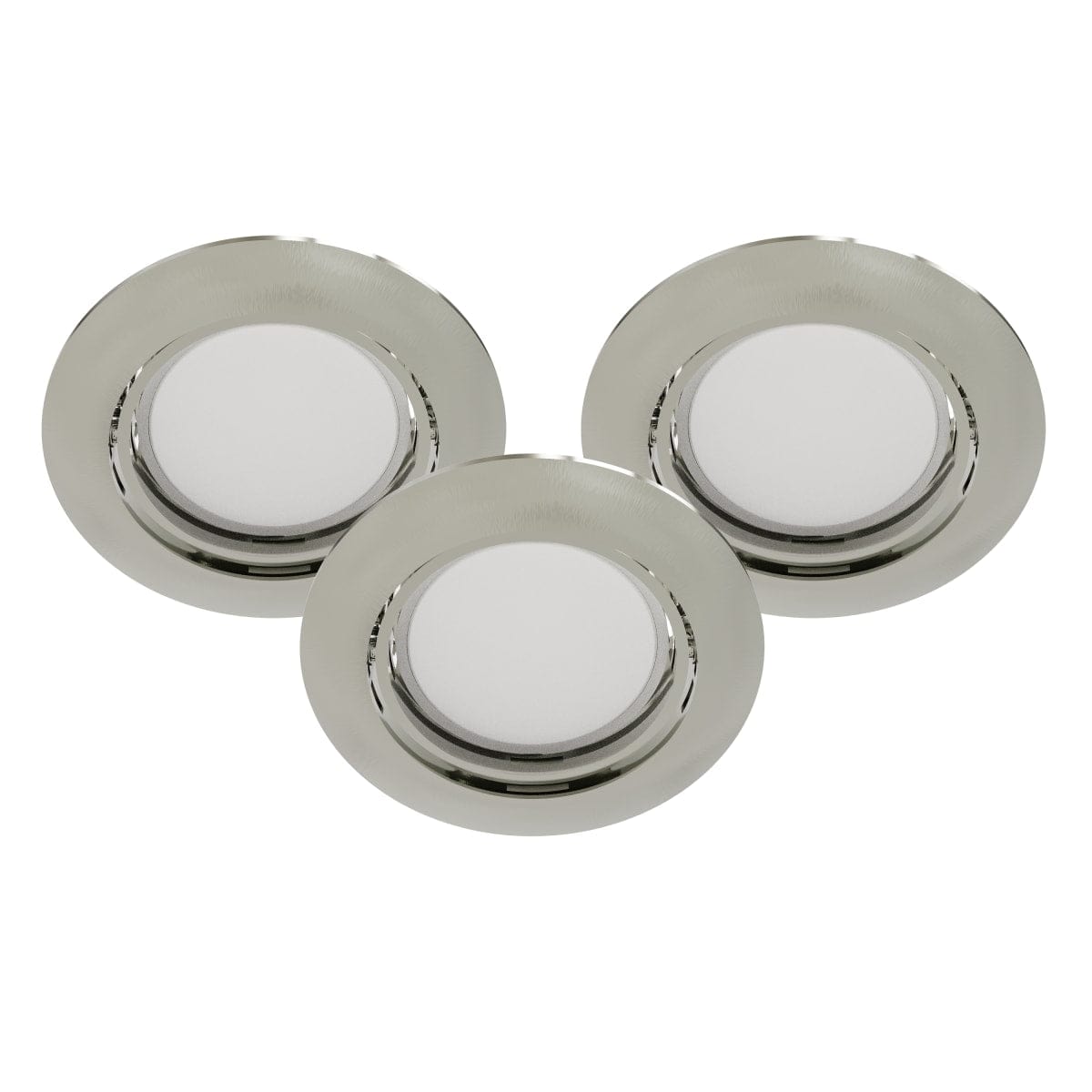 3 RECESSED SPOTLIGHTS REMI PLASTIC NICKEL LED GU10=50W ADJUSTABLE