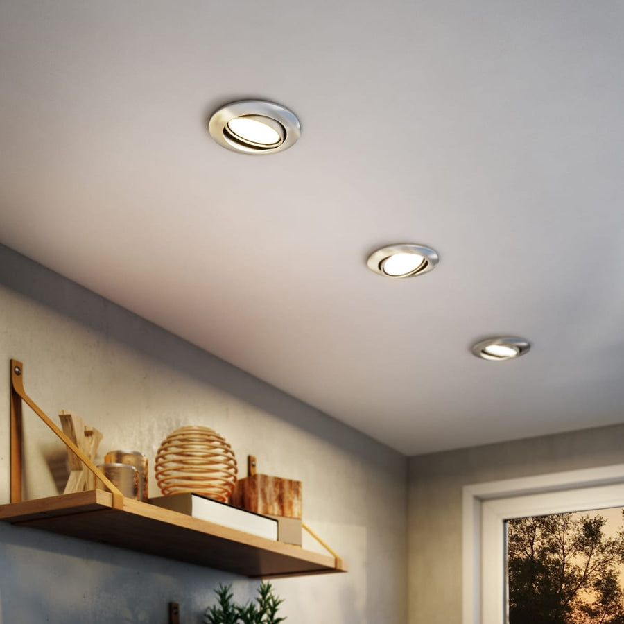 Bricocenter 3 RECESSED SPOTLIGHTS REMI PLASTIC NICKEL LED GU10=50W ADJUSTABLE