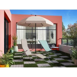 BED FIESTA Steel, textilene, 2 positions, taupe