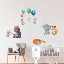 WALL STICKER KIDS WATERCOLOUR ANIMALS 2FG 47X67CM