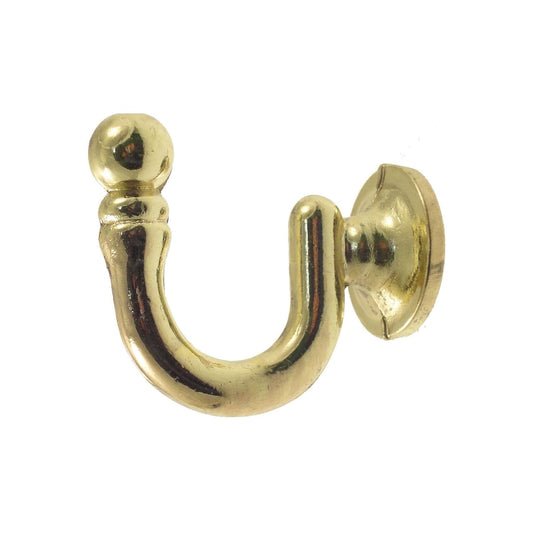 Venus hook with brass-plated screws and wall plugs