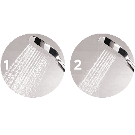 HAND SHOWER REMIX CHROME0 WHITE 2 JETS DIA 12 CM EASY CLEAN AQUASTOP