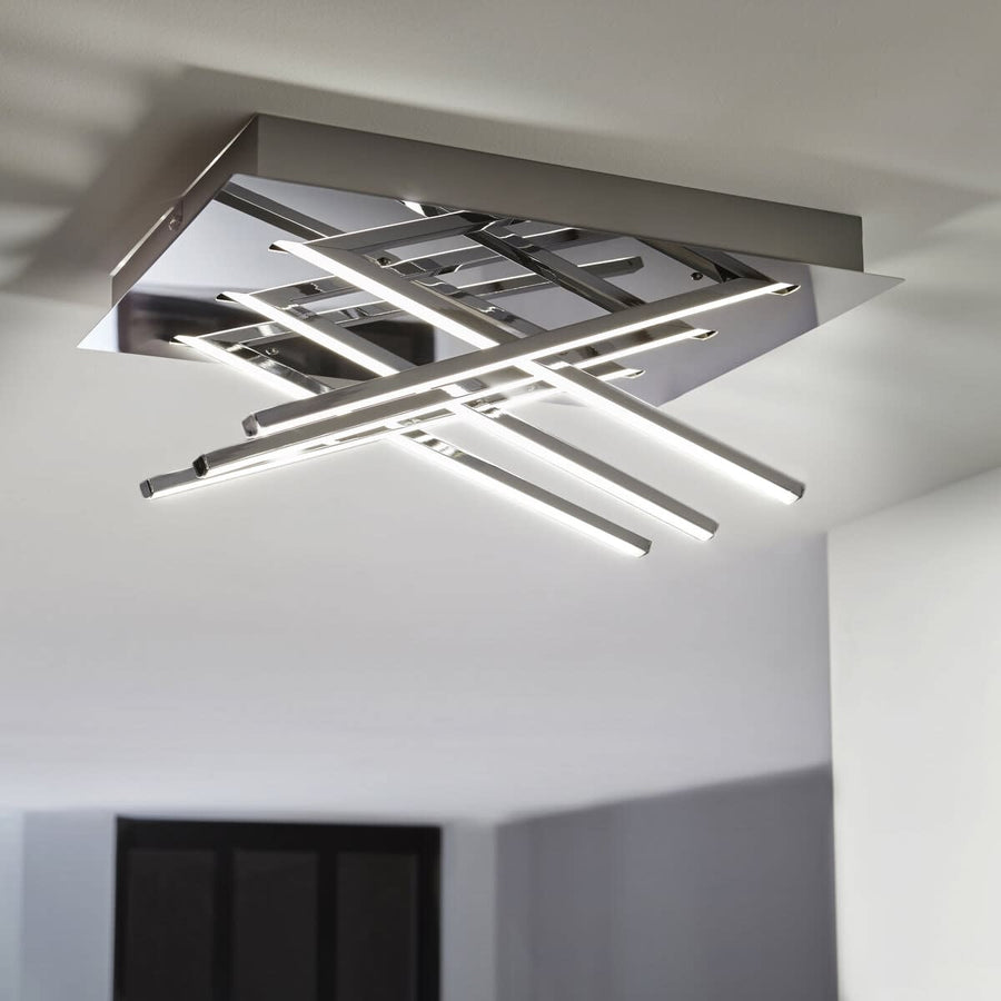 Bricocenter OTOK CEILING LAMP METAL CHROME 35X10.7 CM LED 6X3.5W NATURAL LIGHT