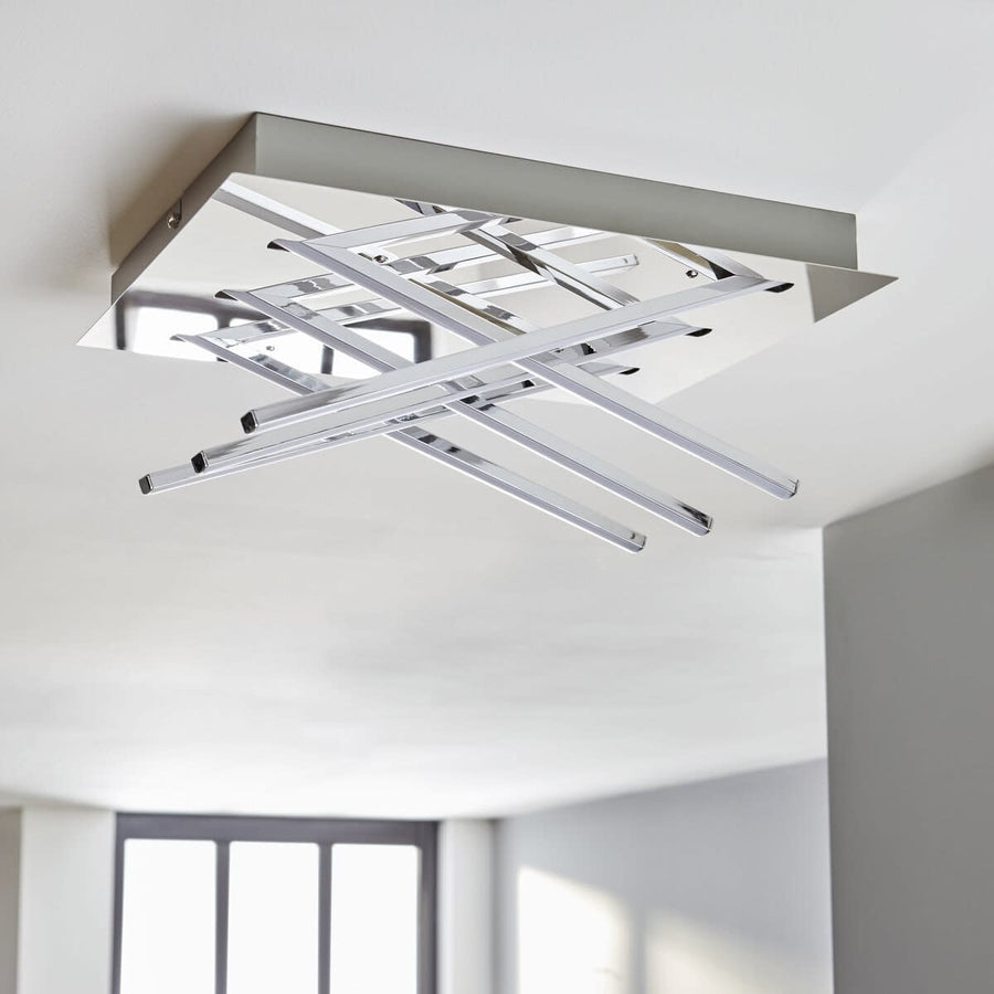 Bricocenter OTOK CEILING LAMP METAL CHROME 35X10.7 CM LED 6X3.5W NATURAL LIGHT