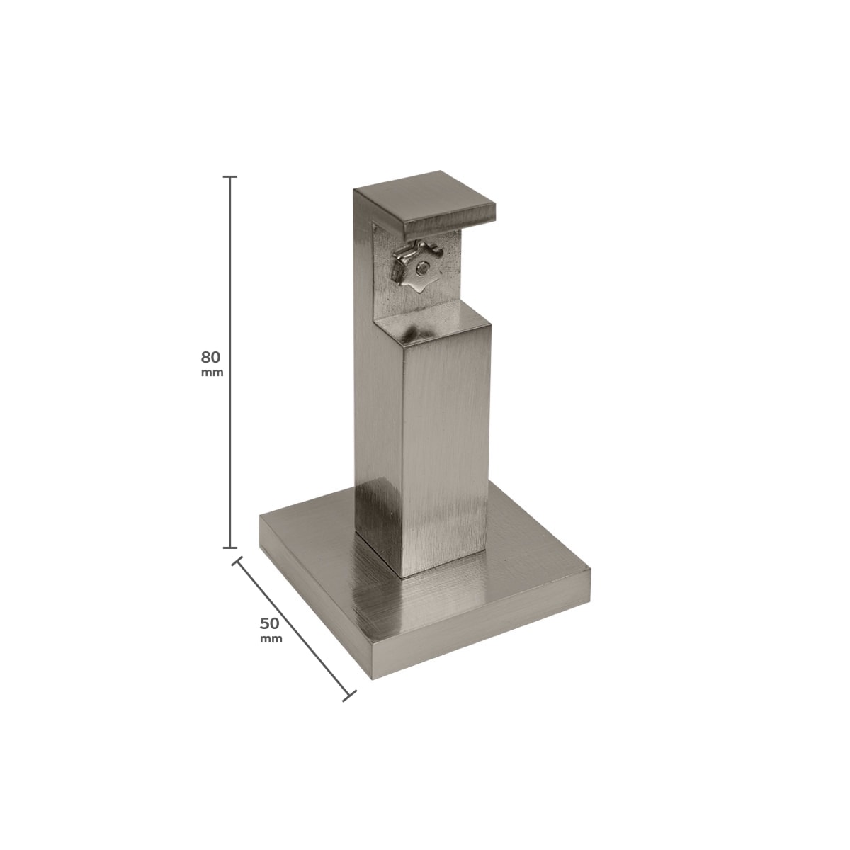 BRUSHED NICKEL SQUARE STAND 8 CM