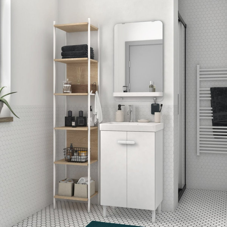 Bricocenter BASE MOBILE EASY 2 ANTE CM. L50XP40X79,5H BIANCO OPACO CON PIEDINI