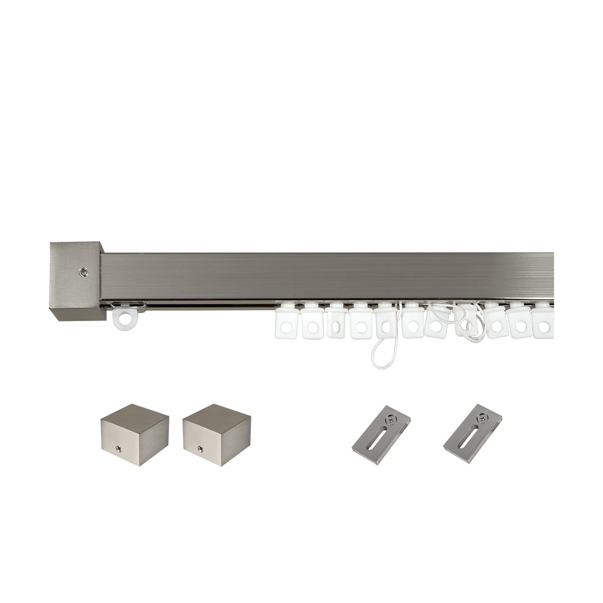 BRUSHED NICKEL SQUARE RAIL KIT 160 CM WAVE EFFECT