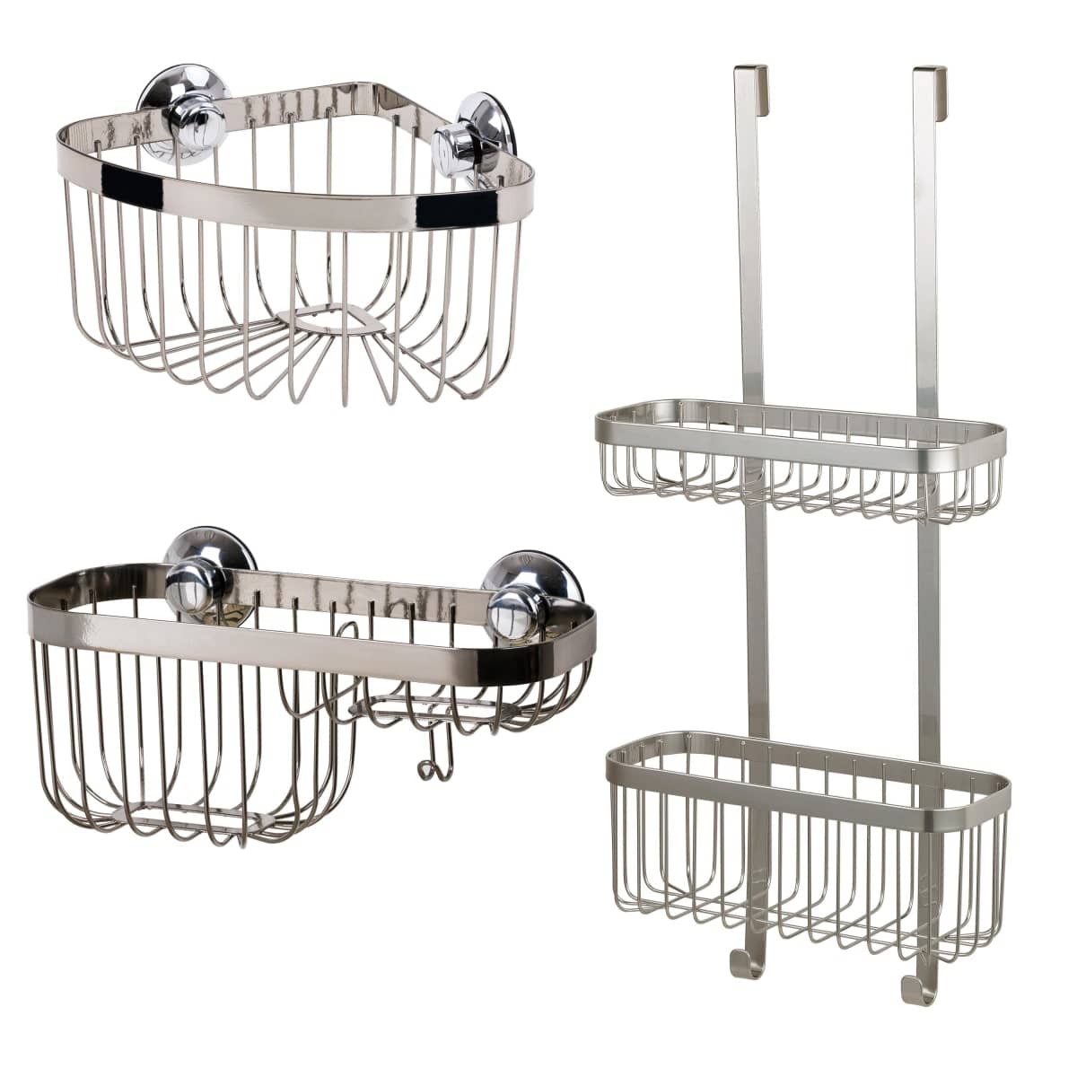 Bricocenter CORNER SHOWER BASKET L22,3 X D22,3 X H15CM POLISHED CHROME - SENSEA