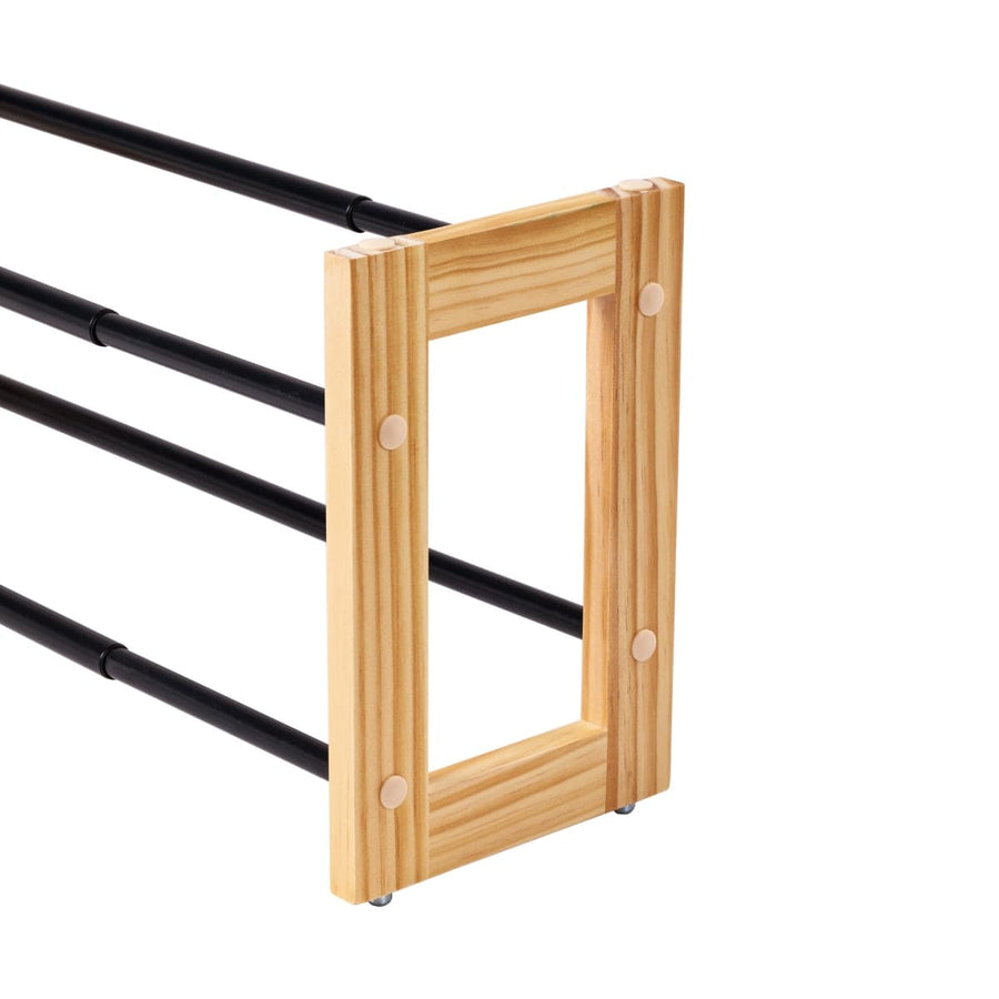 Bricocenter FLACKY EXTENDABLE AND STACKABLE WOODEN METAL SHOE SHELF SPACEO