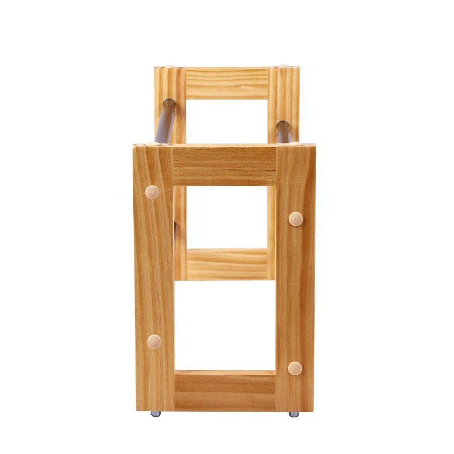 Bricocenter FLACKY EXTENDABLE AND STACKABLE WOODEN METAL SHOE SHELF SPACEO