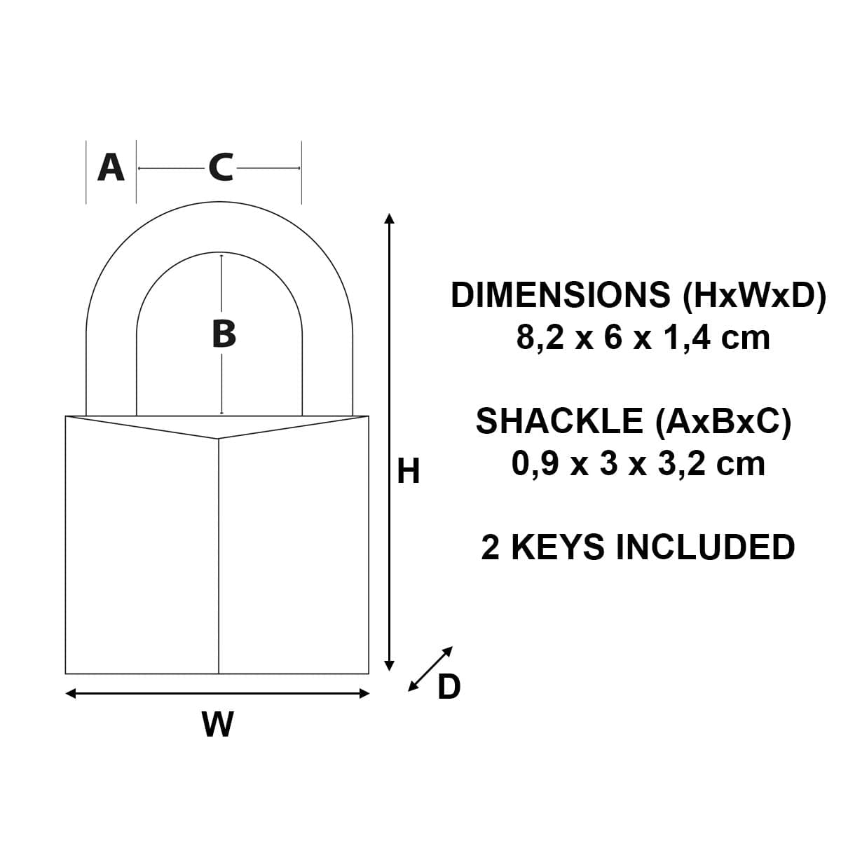 Bricocenter PADLOCK, 60 MM, BRASS