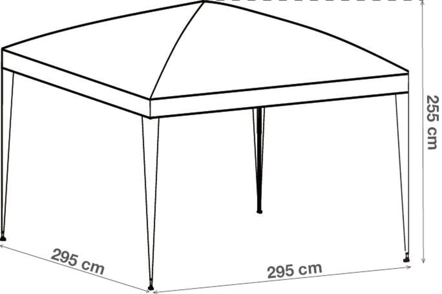 Bricocenter EORI ORIGAMI NATERIAL - Gazebo - Steel and White Polyester Tarp - 2.95x2.95 m