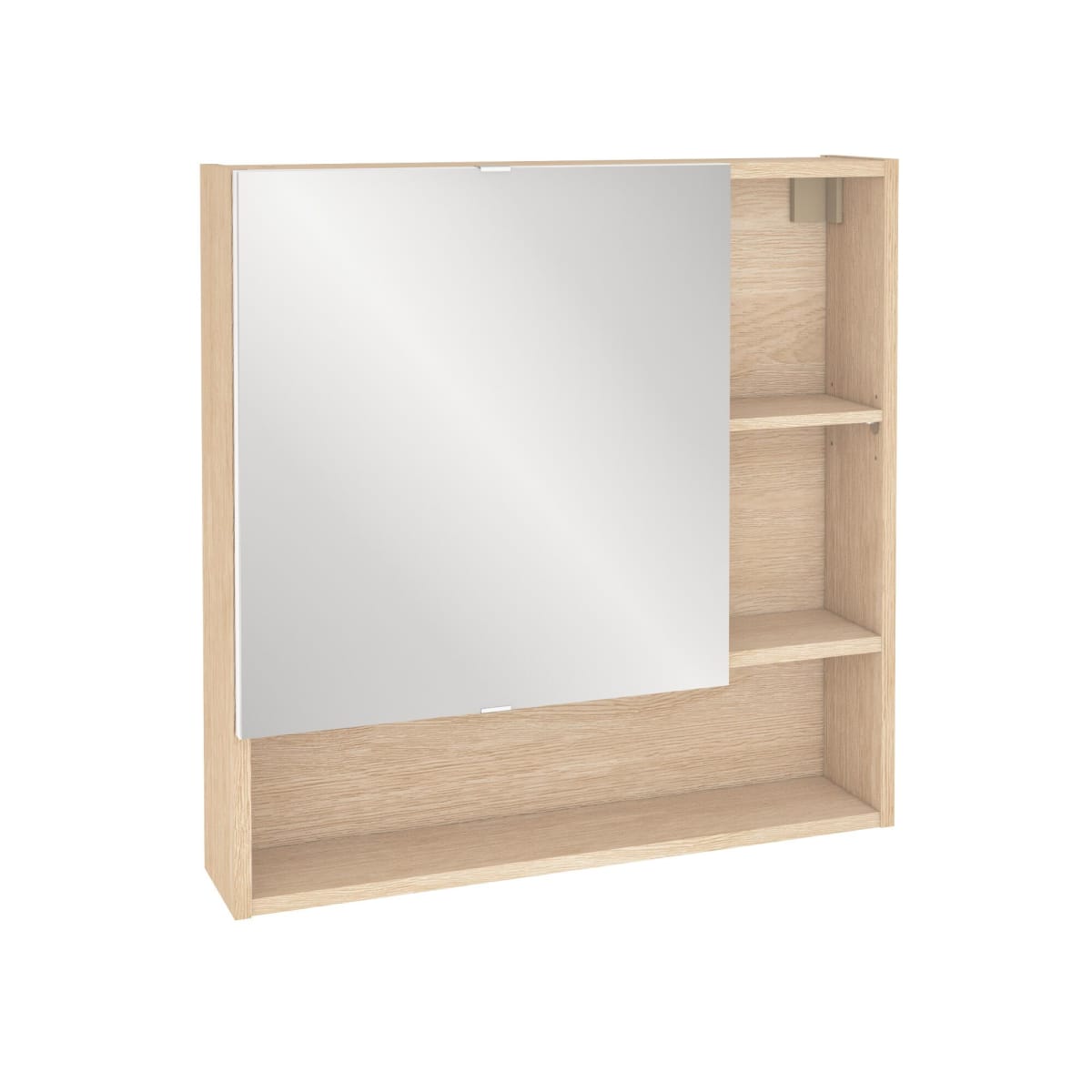 Bricocenter EASY STORAGE MIRROR CM. L70XP16X70H WITH 2 OAK SIDE SHELVES