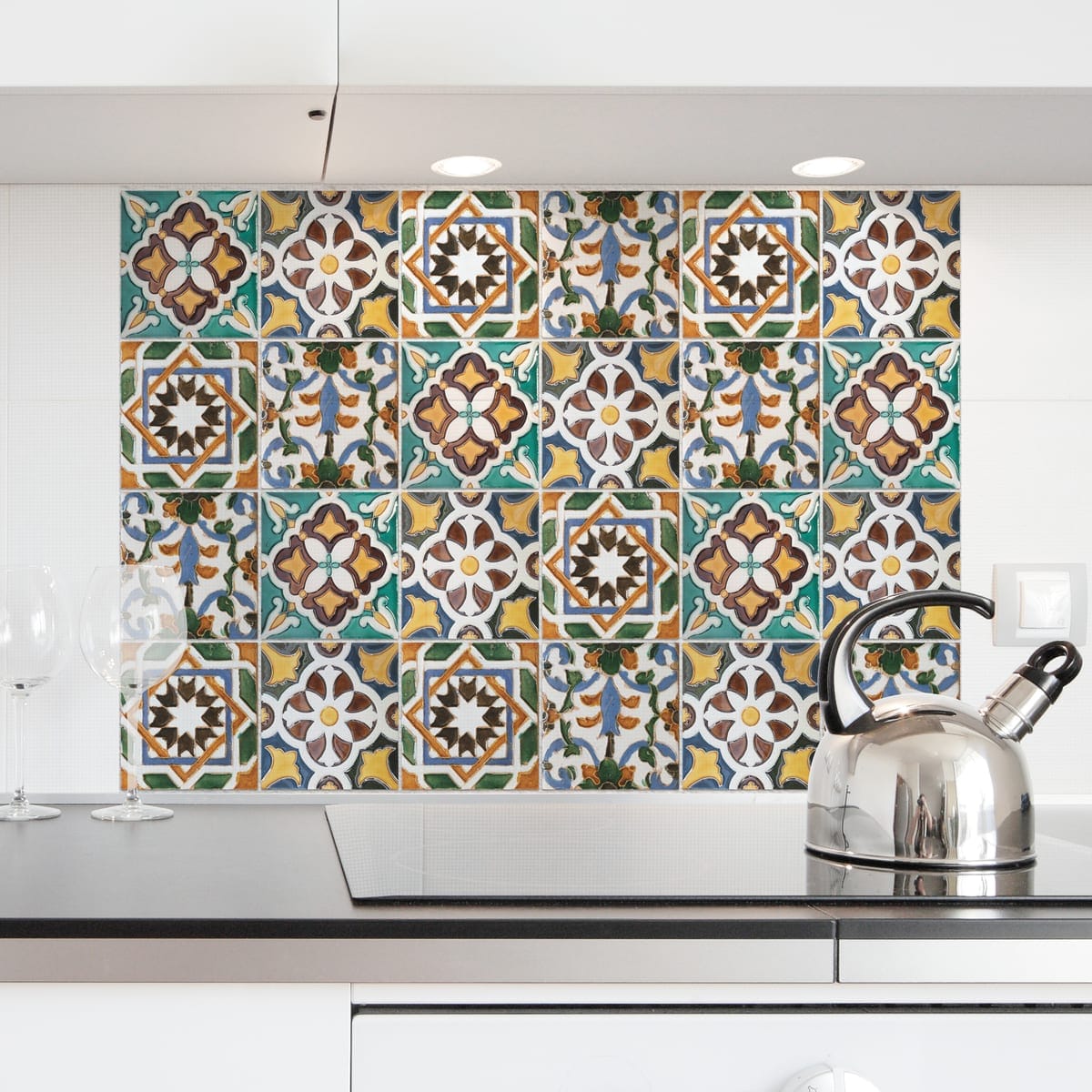 Bricocenter STICKER KITCHEN PANEL TILES GREEN 47.5X70 CM