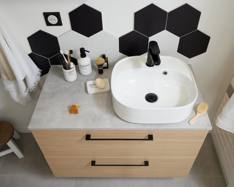 Bricocenter BASE MOBILE REMIX 90 2 CASSETTI ROVERE NOVERE NATURALE