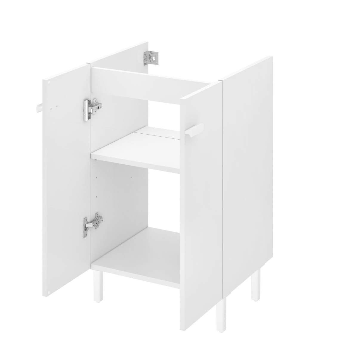Bricocenter BASE MOBILE EASY 2 ANTE CM. L50XP40X79,5H BIANCO OPACO CON PIEDINI