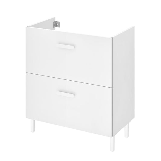 Bricocenter BASE MOBILE EASY 2 CASSETTI CM. L70XP40X79,5H BIANCO OPACO CON PIEDINI