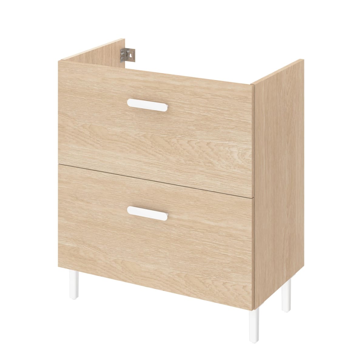 Bricocenter EASY MOBILE BASE UNIT 2 DRAWERS CM. L70XP40X79,5H OAK WITH FEET