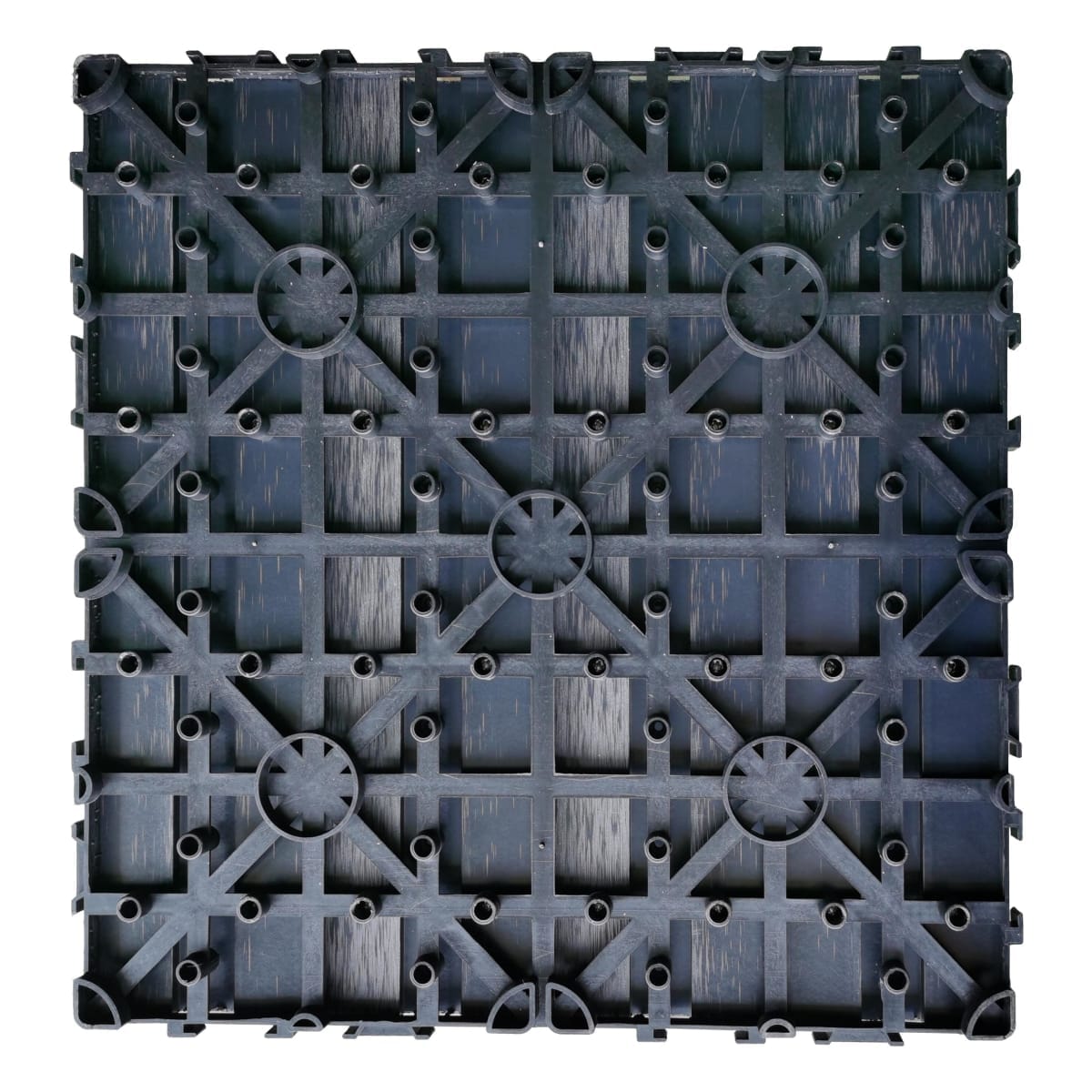 Bricocenter NATERIAL INTERLOCKING COMPOSITE TILE WITH CLIP 30X30CM DARK GREY