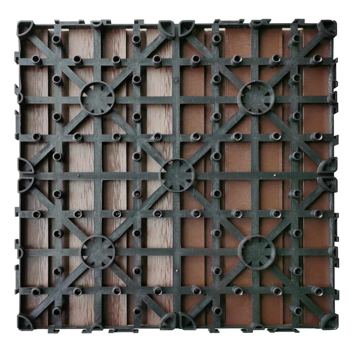 NATERIAL INTERLOCKING COMPOSITE TILE 30X30CM CHOCOLATE