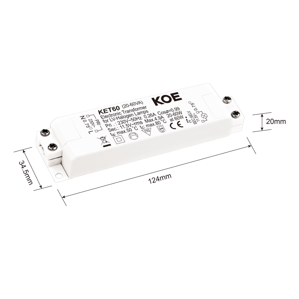 60W ELECTRONIC TRANSFORMER