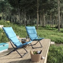 RELAXATION CHAIR MARSELLA Blue, polyester, steel