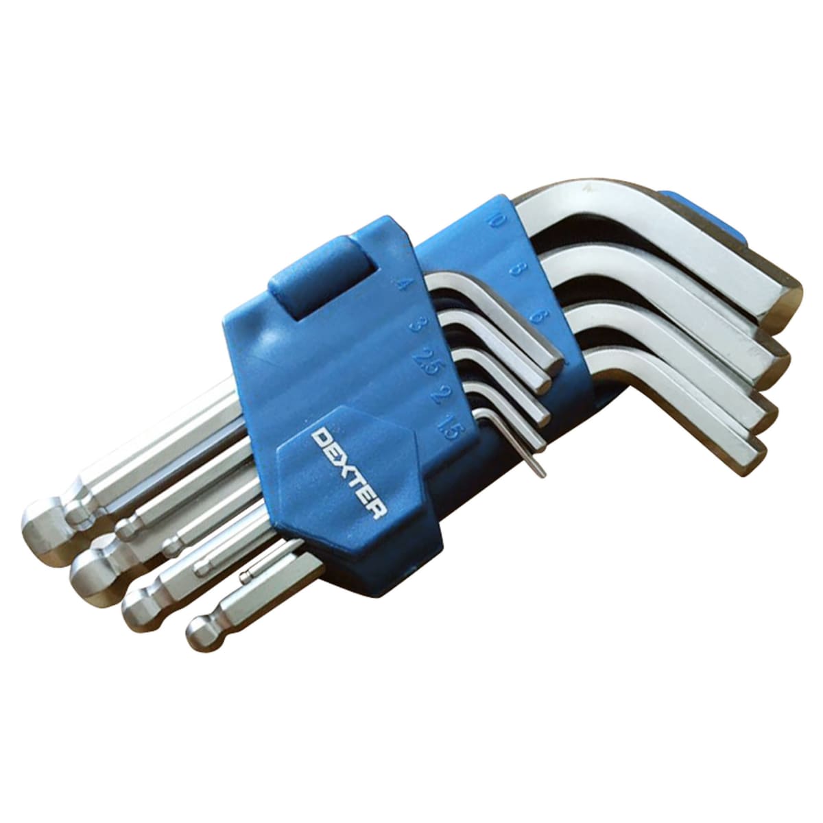 Bricocenter DEXTER HEXAGON SOCKET SPANNER SET 9-PIECE ASSORTED STEEL SIZES