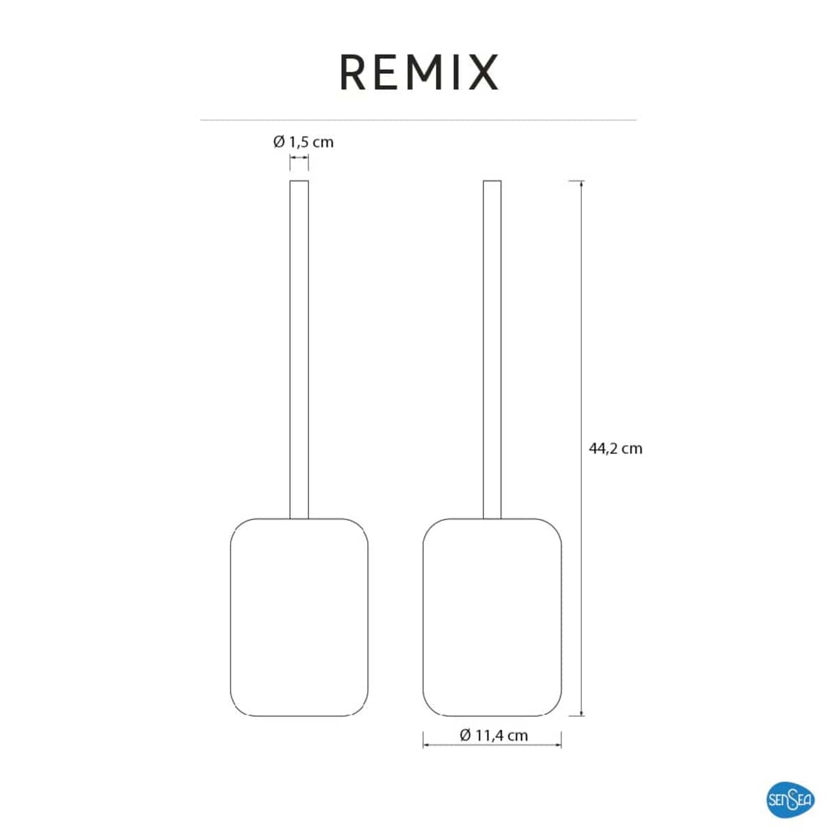 Bricocenter COUNTERTOP TOILET BRUSH HOLDER REMIX FJORD 4 - SENSEA