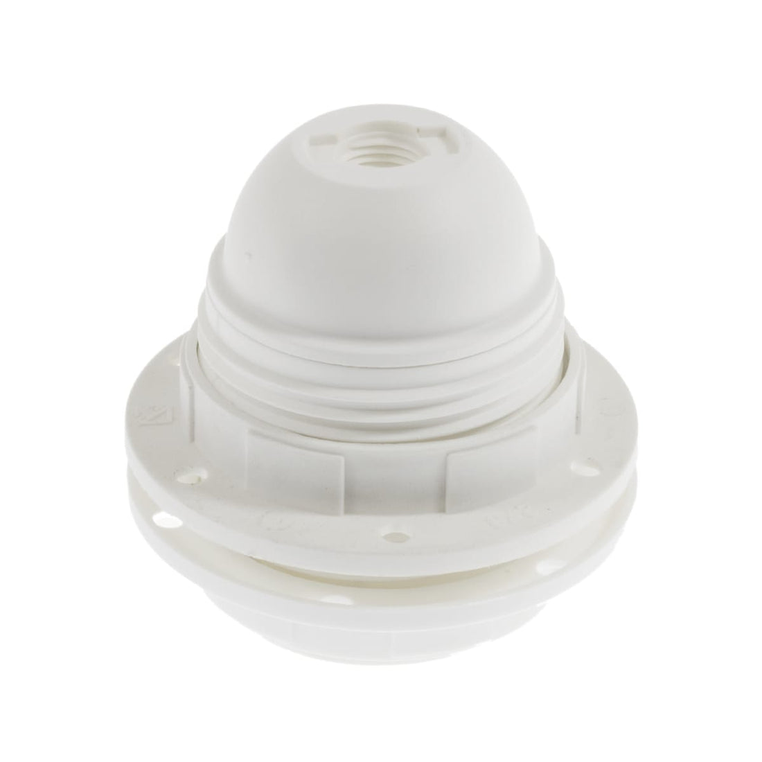 E27 LAMP HOLDER WITH RING NUT WHITE