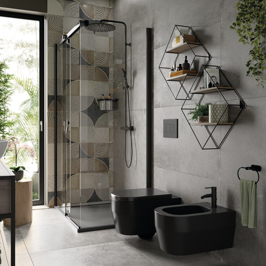 Bricocenter KIT DOCCIA TAYRONA C/TERMOSTATICO NERO OPACO SOFFIONE DIAM. 30 CM