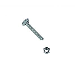 BOLT 8 X 30 MM CROSS CAMBERED HEAD, STEEL NUT AND WASHER, 4 PIECES