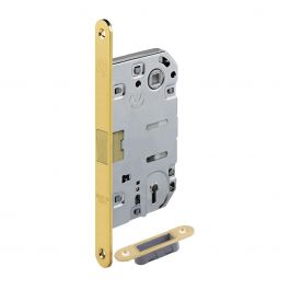 PATENT LOCK MEDIAN ATTRAZ F18 CENTRE DISTANCE 90 MM ENTRY 50 MM ROUND EDGE CHROME SATIN-FINISH