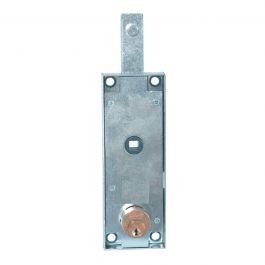 OVERHEAD DOOR LOCK ROUND CYLINDER RIGHT/LEFT IN 67 MM CENTRE DISTANCE GALVANISED STEEL