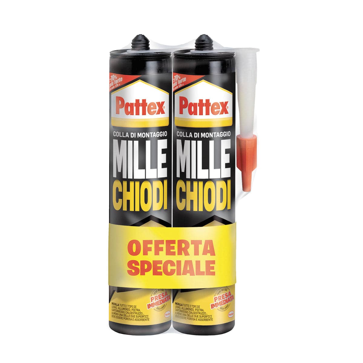 Bricocenter BI-PACK GLUE MILLECHIODI FORTE RAPID CARTRIDGE 400G