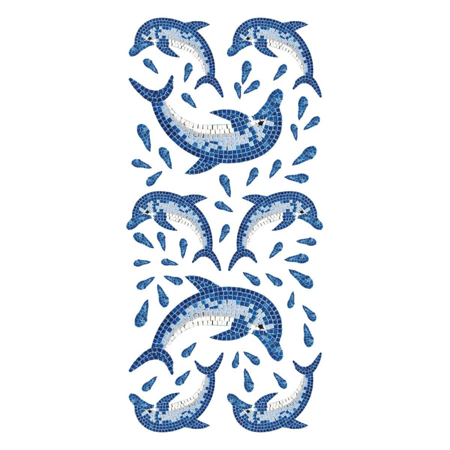 Bricocenter DOLPHINS MOSAIC CERAMIC STICKER 15.5X34 CM
