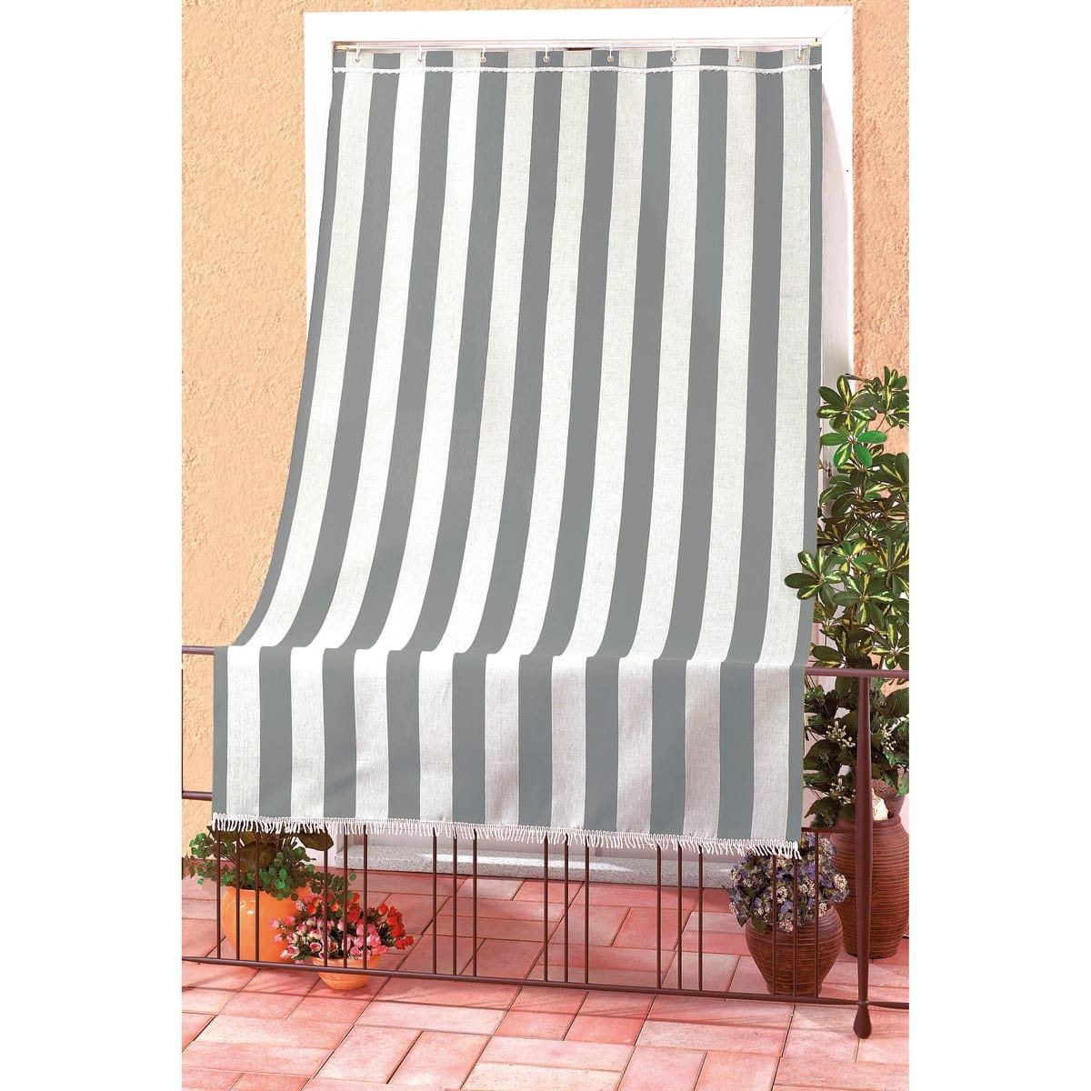 Bricocenter CARIBBEAN BALCONY AWNING 140X300 R/GREYC/HOOKS
