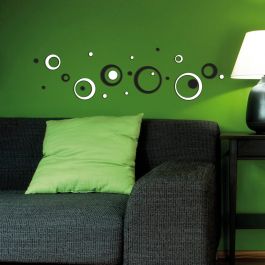 STICKER FOAM 3D CIRCLES BLACK &amp; WHITE 115.5X34 CM
