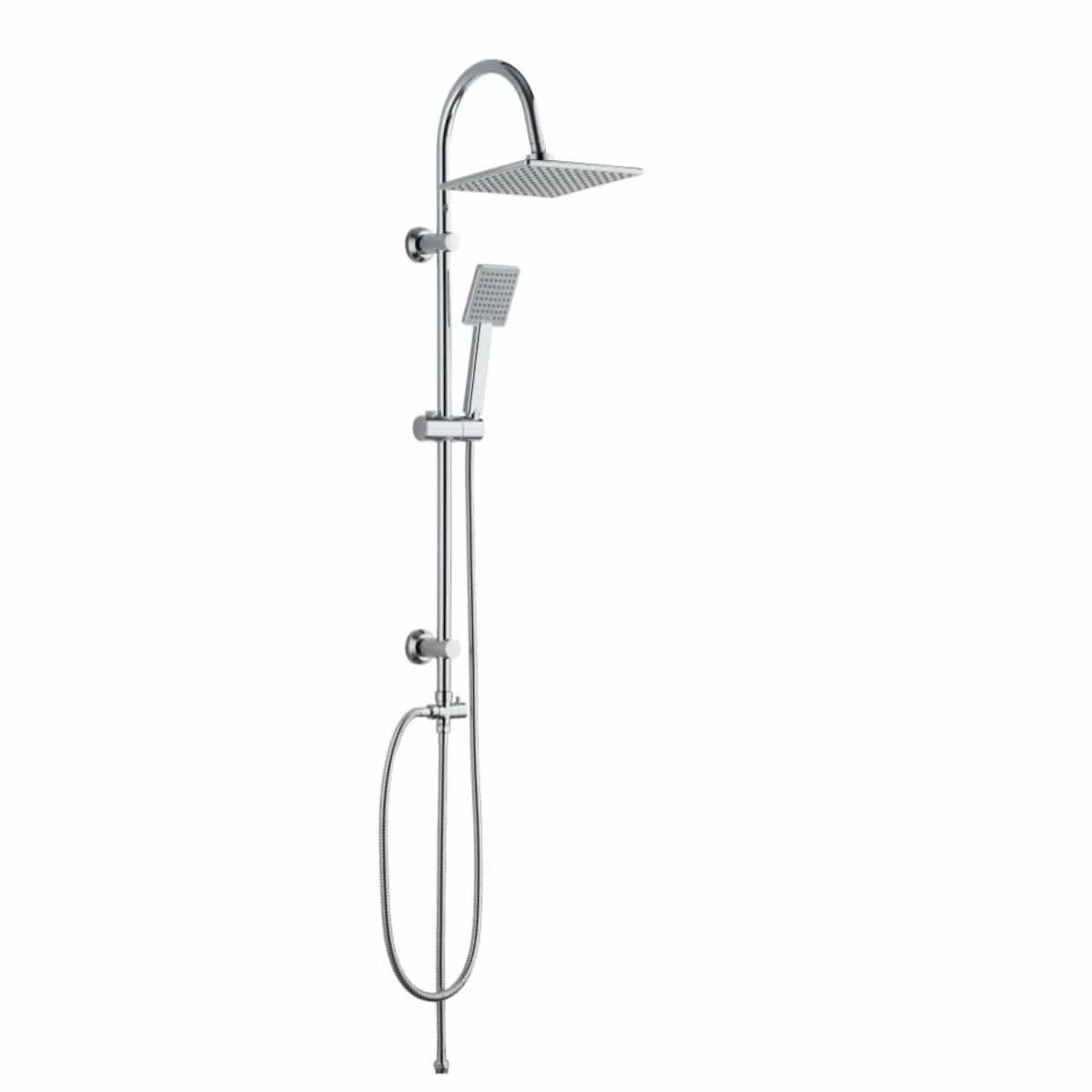 Bricocenter SHOWER KIT BARBY CHROME DIA SQUARE SHOWER HEAD 20X20 CM