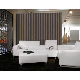 WALLPAPER STRIPE GOLD AND ANTHRACITE 53CMX10.5MT