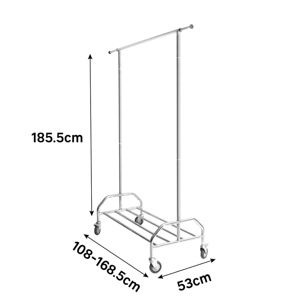 Bricocenter SPACEO ONE BAR METAL STAND WITH WHEELS W108CM X D53CM X H181CM