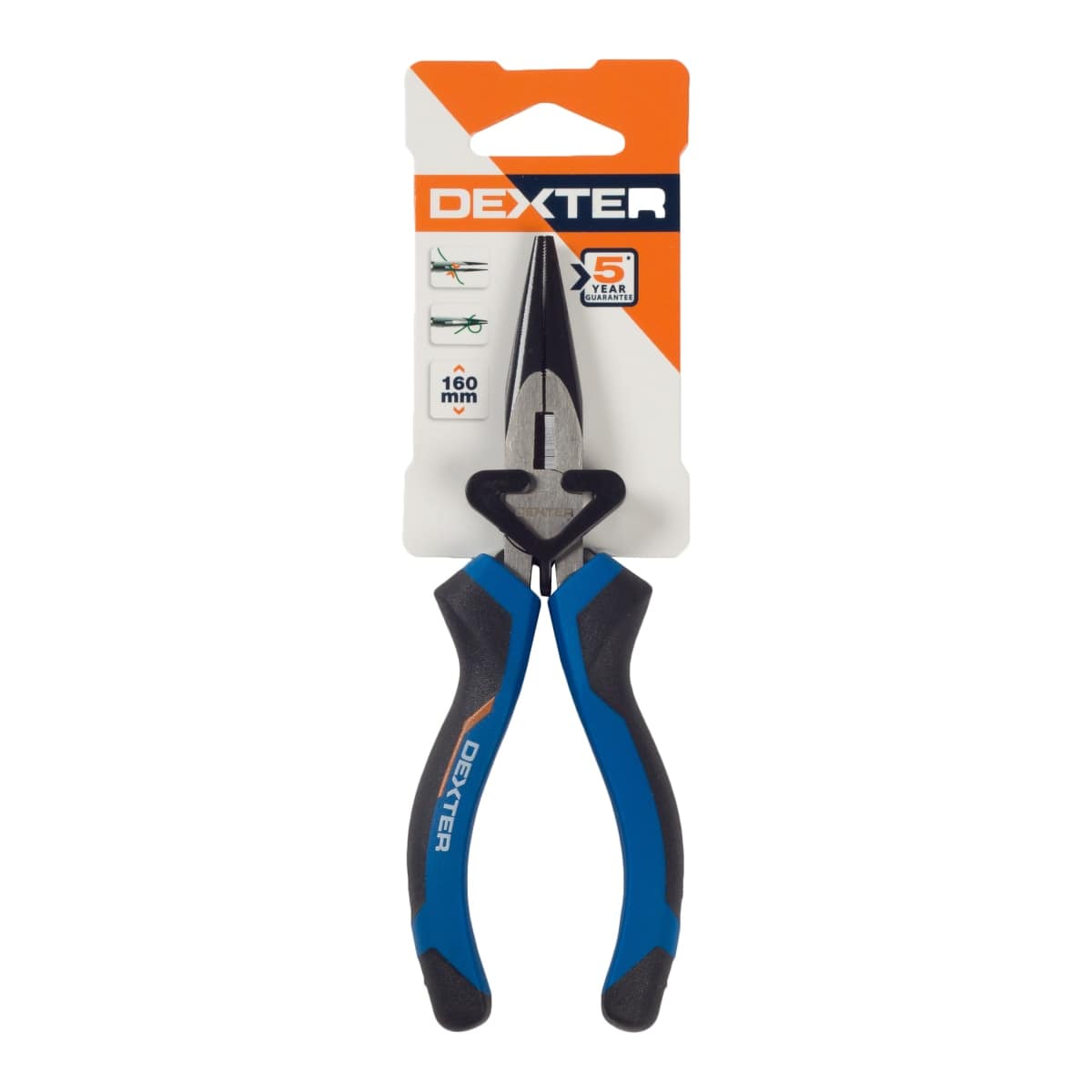 Bricocenter DEXTER 160 MM CHROME VANADIUM SEMI ROUND NOSE PLIERS