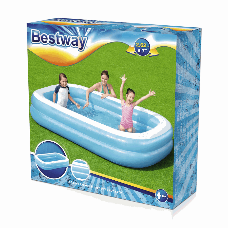 Bricocenter 1.75 X 51 CM BLUE RECTANGULAR INFLATABLE POOL