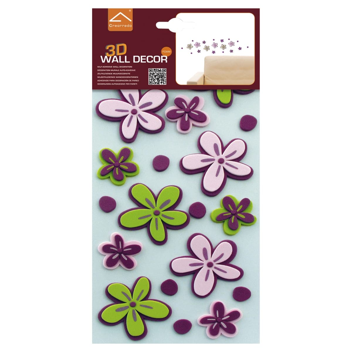 Bricocenter STICKER FOAM 3D LITTLE FLOWERS 15.5x34