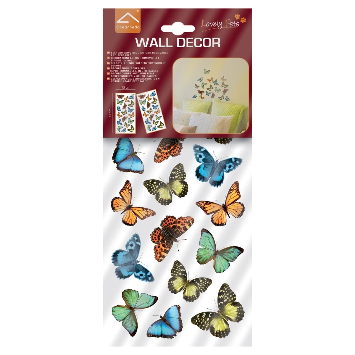 Bricocenter COLOURFUL BUTTERFLIES STICKER 15.5X34 CM