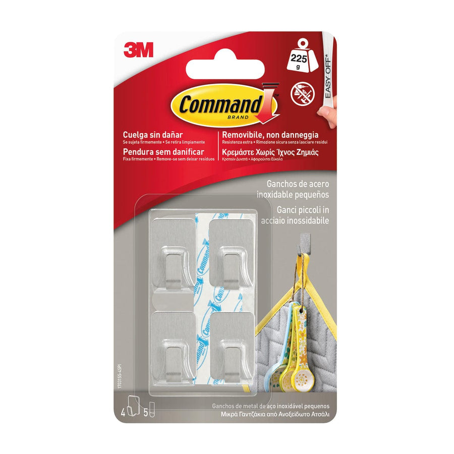 Bricocenter 4 ADHESIVE METAL COMMAND HOOKS SMALL