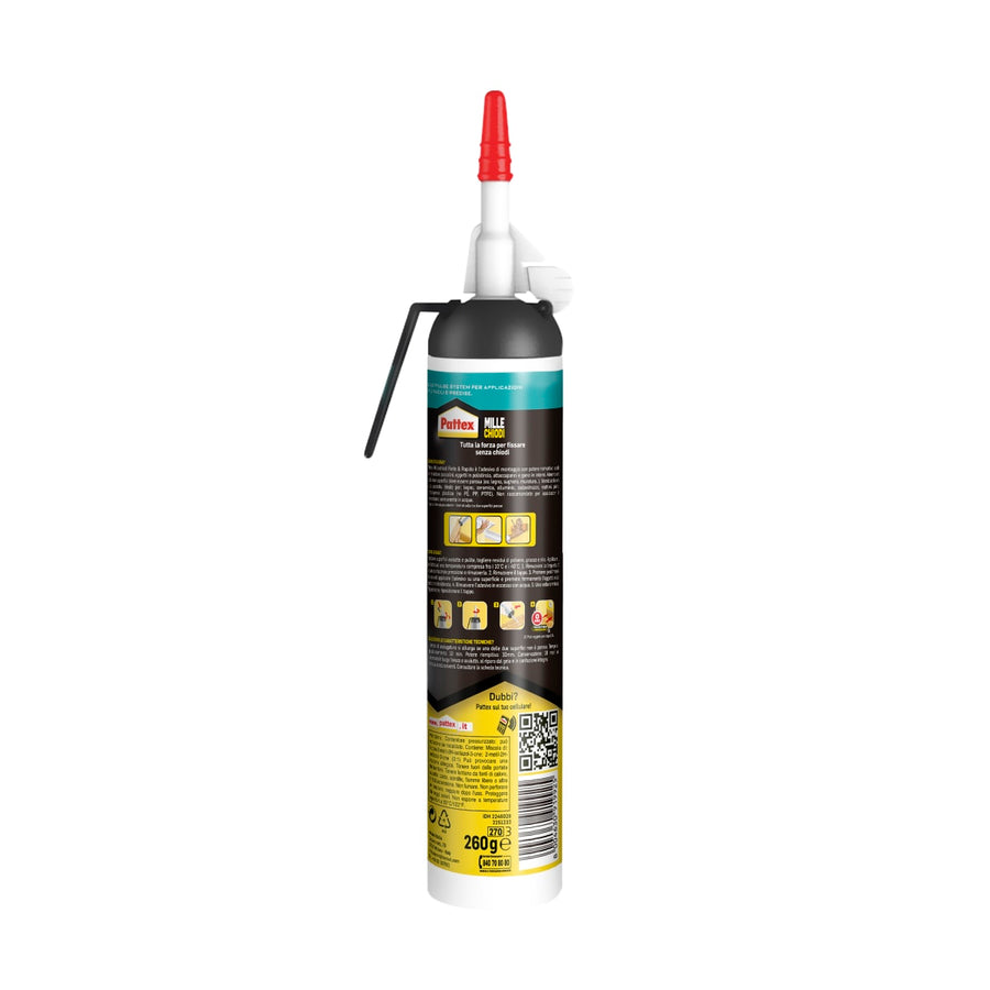 STRONG AND FAST MOUNTING GLUE MILLECHIODI CARTRIDGE WITH INTEGRATED DISPENSER 260GR